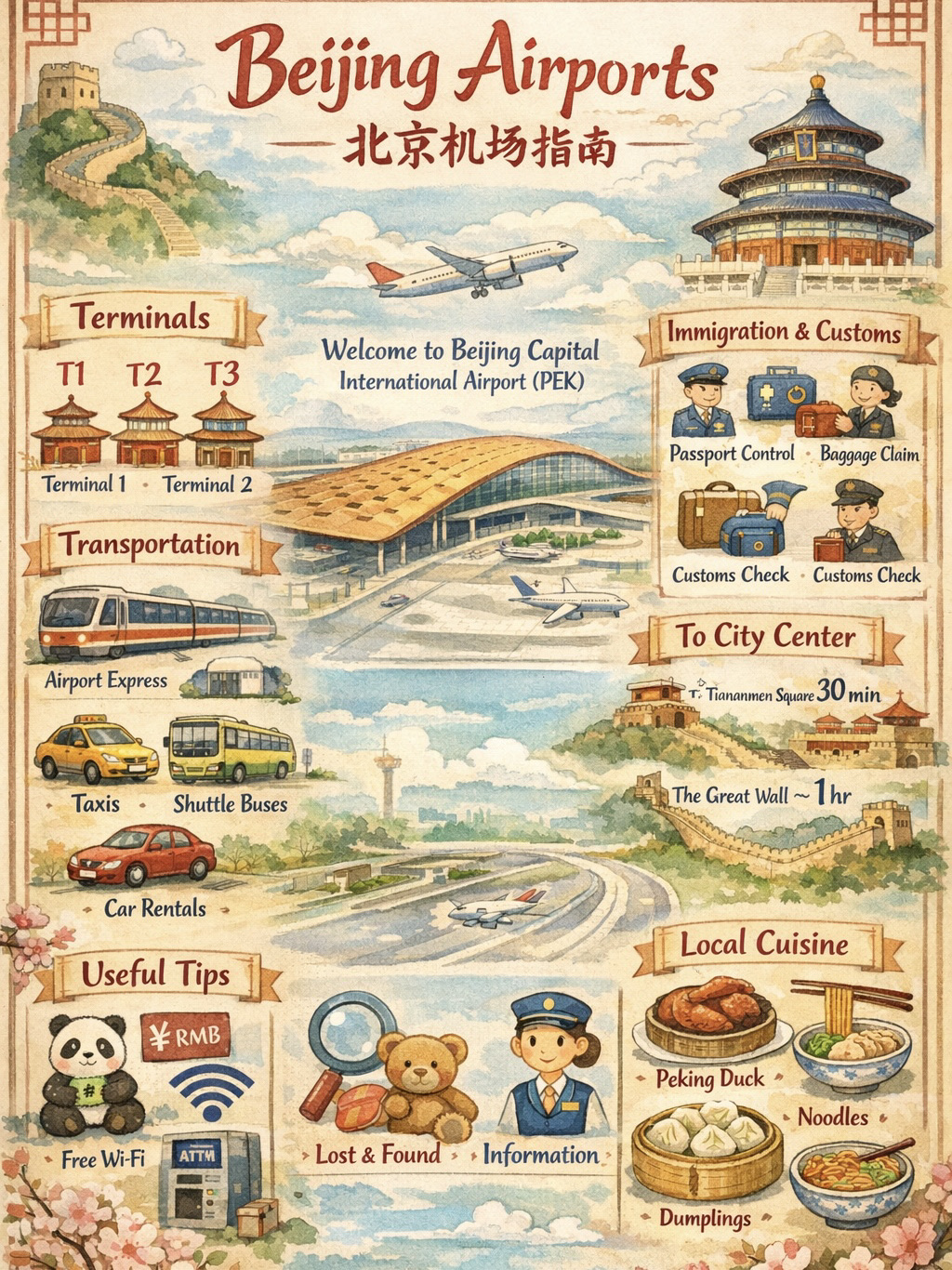 Terbang ke Beijing? Anda kemungkinan akan mendarat di Beijing Capital (PEK) atau Daxing (PKX) — dan masing-masing memiliki keunikan tersendiri 👇

🏙️ Beijing Capital (PEK)
✔️ Lebih dekat ke pusat kota (~30 menit)
✔️ Pusat global utama dengan banyak pilihan penerbangan
✔️ Koneksi mudah dengan Airport Express
⚠️ Bisa terasa ramai, terutama di musim puncak

🌟 Beijing Daxing (PKX)
✔️ Desain futuristik yang menakjubkan (bandara "Starfish"!)
✔️ Luas, modern & transit yang lancar
✔️ Tata letak yang efisien — jarak berjalan kaki pendek
⚠️ Lebih jauh dari pusat kota (~50 menit)

🍜 Kedua bandara menawarkan:
· Wi-Fi gratis 📶
· ATM & akses RMB 💴
· Petunjuk yang jelas dalam bahasa Inggris 🧭
· Hidangan lokal lezat seperti Bebek Peking & pangsit 🥟

✨ Tips cepat:
Menuju langsung ke pusat Beijing? PEK mungkin menghemat waktu.
Melanjutkan perjalanan atau menyukai arsitektur yang mengesankan? PKX wajib dikunjungi.

Beijing menyambut Anda dengan dua kesan pertama yang sangat berbeda — kenyamanan klasik atau gaya futuristik. Mana yang akan Anda pilih?

📌 Simpan ini untuk perjalanan Anda ke China berikutnya dan ikuti untuk inspirasi perjalanan lainnya!