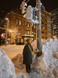 古早味的小樽火車站，這一天雪下得好大