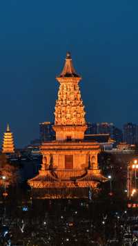 航拍直擊!夜幕下的正定古城,美到閃瞎你的眼!”