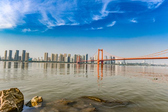 武漢鸚鵡洲長江大橋也太出片了吧！長江上的絕美風景線