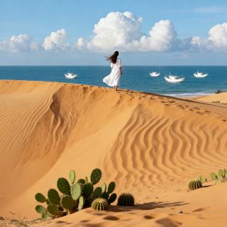 The wind of the Red Sand Dunes can speak, come here and live your days with the flavor of orange sunsets