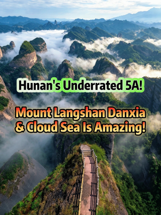 Hunan’s hidden 5A Danxia secret: Langshan! Less crowded than Zhangjiajie, with sea of clouds and a sky corridor sealing its legend