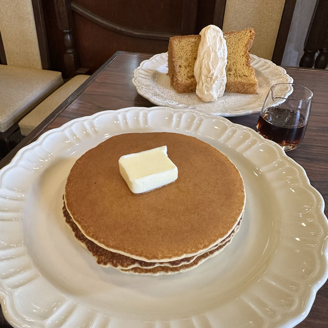 喫茶でいただく米粉パンケーキ🌾