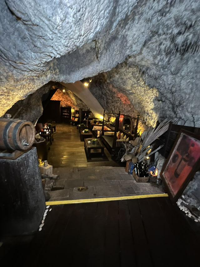 Dine in a 260 million year old natural limestone cave at Jeff’s Cellar 