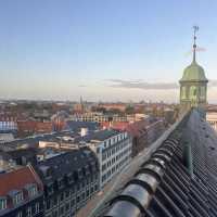 Charming sunset at Round tower, Copenhagen