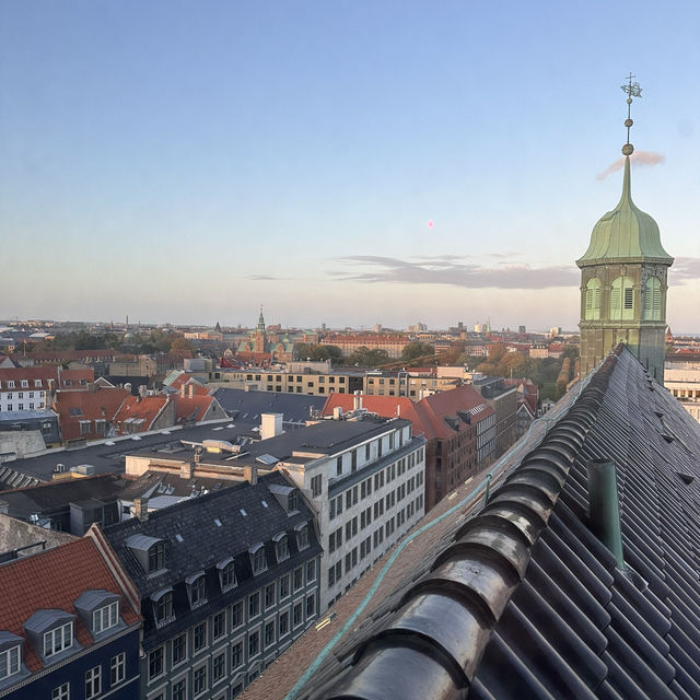 Charming sunset at Round tower, Copenhagen