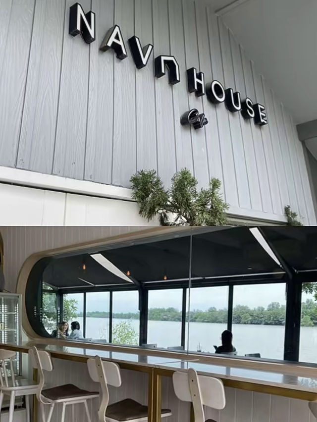 Nava cafe คาเฟ่ริมแม่น้ำบางปะกง บรรยากาศดีมาก