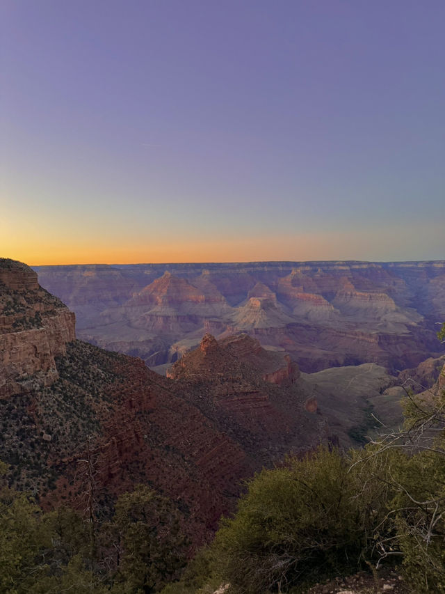 눈앞에 펼쳐진 해지기 직전의 “grand canyon”의 모습