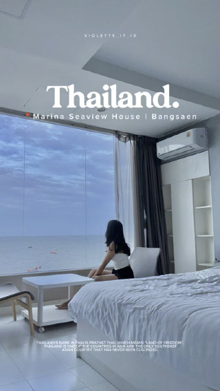 🌊 Marina Sea View Bangsaen – Cute Minimalist Hotel with Uninterrupted Sea Views