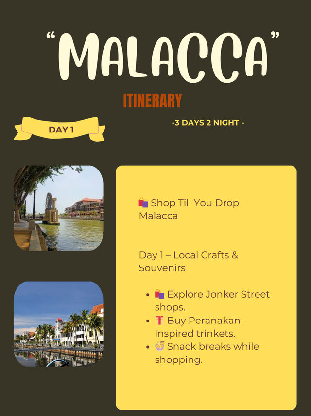 Malacca itinerary  Malacca itinerary