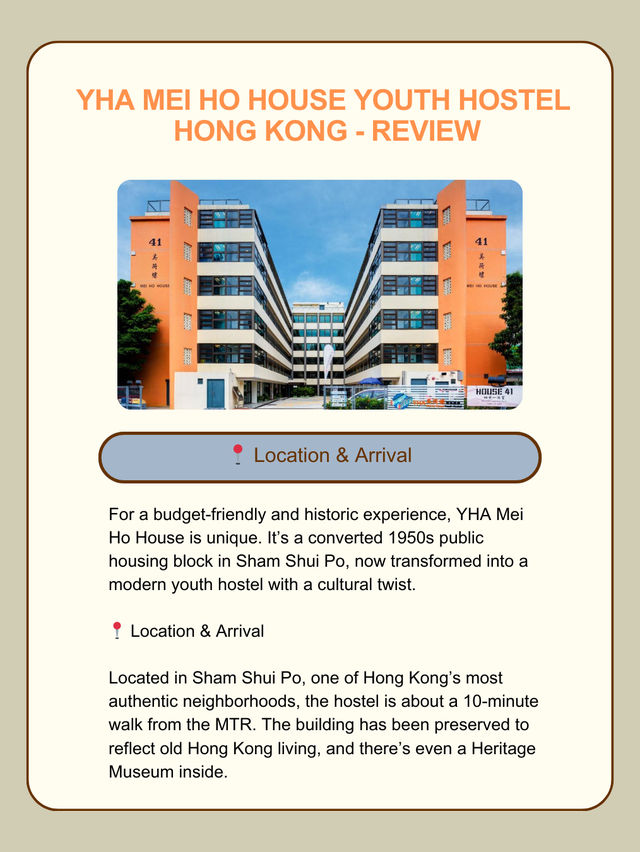 🏨 YHA Mei Ho House Youth Hostel – Hongkong  🏨 YHA Mei Ho House Youth Hostel – Hongkong