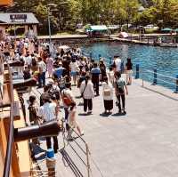 🚢「微風湖上行，富士山與箱根山景盡收眼底。」