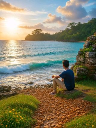 🌅 ความสงบเงียบริมหน้าผาและพระอาทิตย์ตกดินในฤดูใบไม้ผลิที่หาดกาโบดารามา รัฐกัว 🏖️🌊