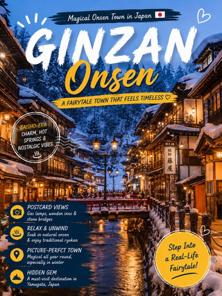 ✨ Ginzan Onsen, Japan | Stepping Into a Living Scene from Spirited Away ♨️🏮