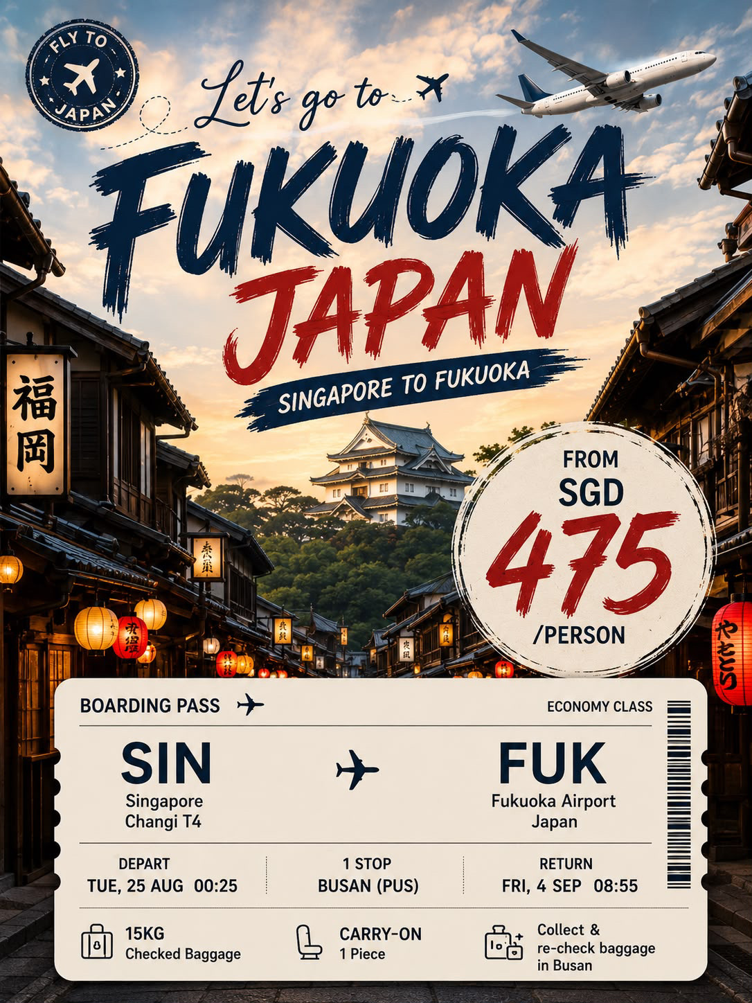 🇯🇵 싱가포르에서 후쿠오카까지 왕복 SGD475!