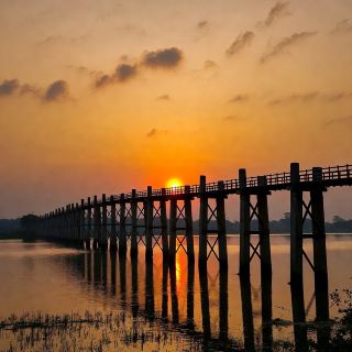 Golden Reflections Beneath U Bein Bridge