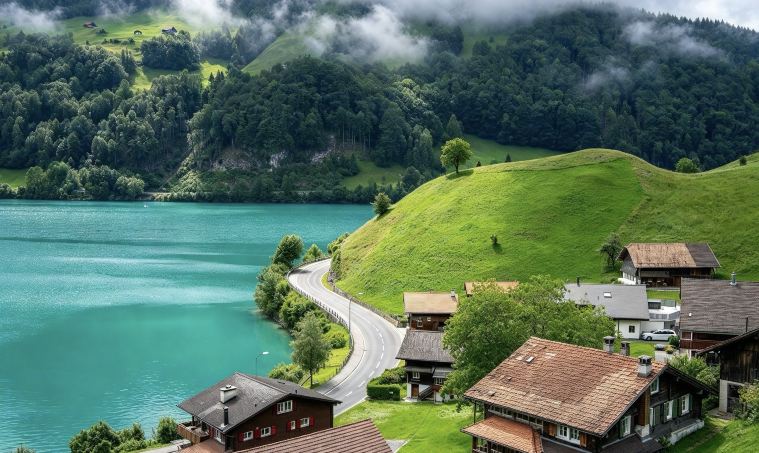 スイス・ルンゲルンに予定外の立ち寄り。山々と澄んだ水に包まれた