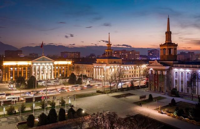 Bishkek, the romantic city at the foot of the Tianshan Mountains.