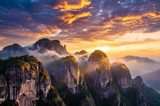 龍巖摩陀寨風景區晚霞