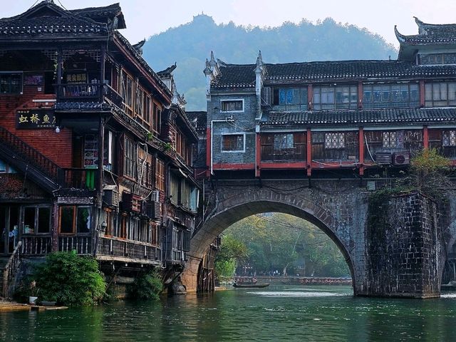 Morning Serenity in Fenghuang Ancient Town: Misty River Magic at Dawn