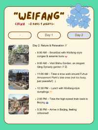 Weifang, Shandong itinerary-2Days