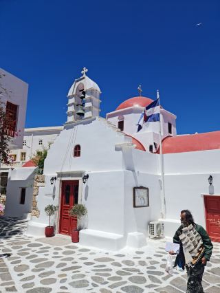 Mamma Mia White & Blue Greek Island