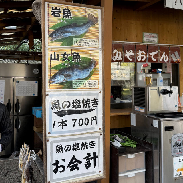 ร้านขายปลาย่าง Tsumikko ใกล้ Kegon Falls 🍡🐟