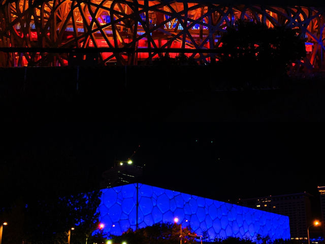✨ Night lights at Beijing's Olympic Park – A surreal glow you won't forget