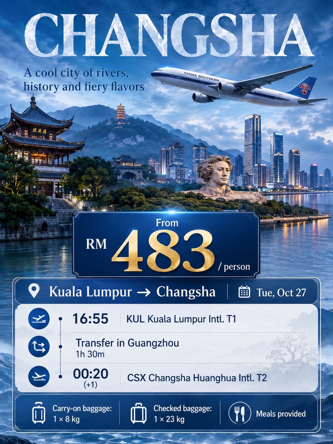 🔥 CHANGSHA FROM RM483?! 5D4N OF SPICY FOOD, RIVER VIEWS & NIGHT CITY VIBES 🇨🇳✨