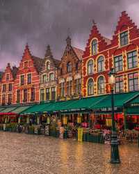 Raining Day in Bruges: A Moment of Serene Beauty