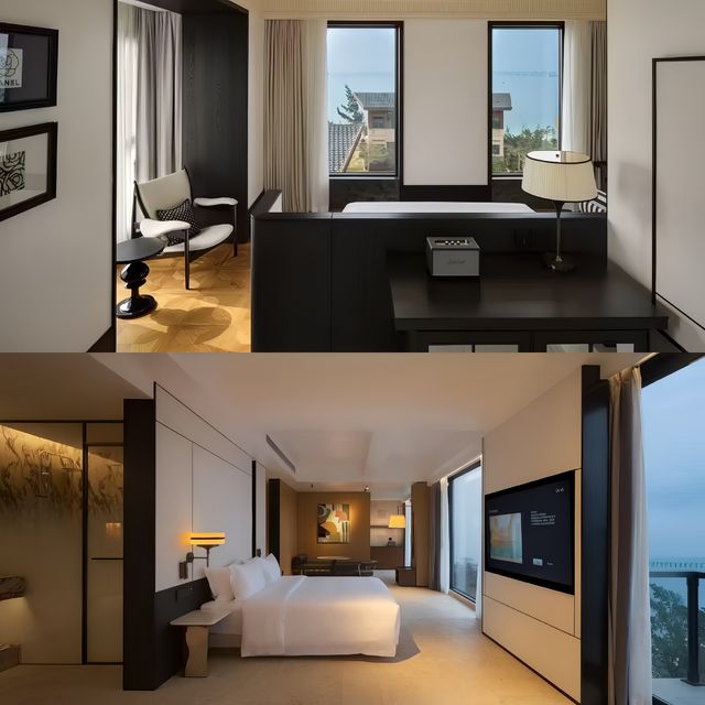 需要先乘船上島，才能入住的酒店海景超絕。