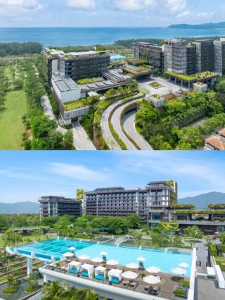 Vacation time by the sea-view floor-to-ceiling windows