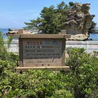 淡路島！郷土記念物絵島（えしま）岩屋にあるパワースポット！海が綺麗！明石大橋を背に絶景ポイントでもある