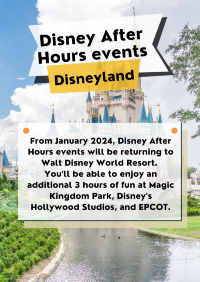 Disney After Hours Events Starting Jan 2024