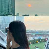 Ferris wheel adventures at sunset, best bet yet! 🌇🎡