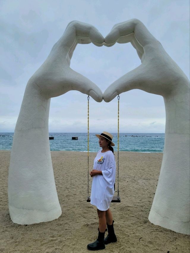 손하트 포토존이 예쁜 삼척 원평해수욕장💙