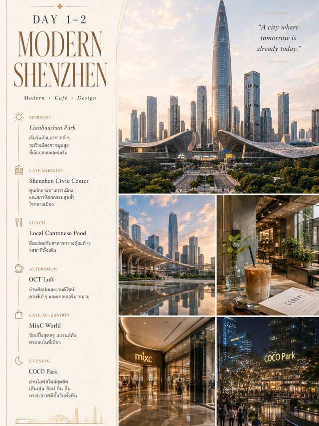 🇨🇳 Shenzhen 4 วัน 3 คืนเมืองแห่งอนาคต ที่มีทั้งตึกล้ำ คาเฟ่ชิค และทะเลในทริปเดียว 🌆🌿