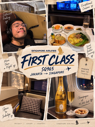✈️ รีวิว Singapore Airlines First Class — SQ965 Jakarta → Singapore