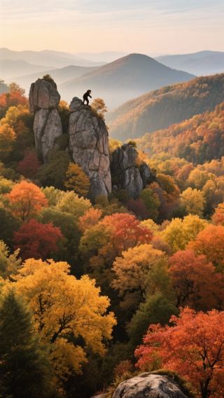 Monkey Rock nhìn thấy những đỉnh núi kỳ lạ, và Shenxian tận hưởng màu đỏ mùa thu; hai cảnh đẹp trong một ngày, xứng đáng với núi non và sông nước