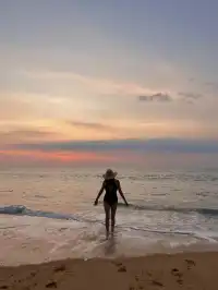 太美了！拍到了落日橘子海灘！