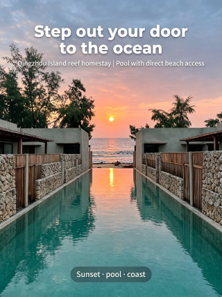 Room pool opens straight to the sea, step out and you're on the beach