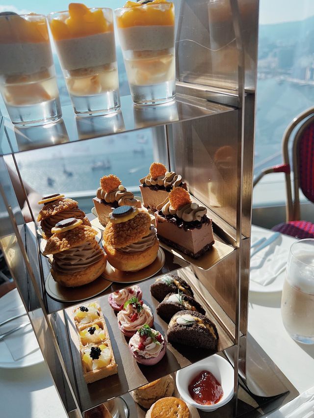 【九龍站 Café 100 - 唔使$250可以全港最高觀景台睇香港景色仲食到Ritz-Carlton下午茶？！👅】