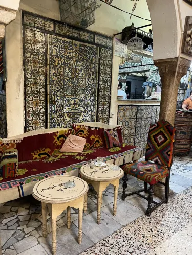 Service à Thé/café Tunisien – Céramique Bleue Motif Floral
