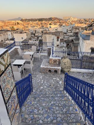 🏛️ A feast of ceramic tiles above the Medina, Cafe Panorama 🌿