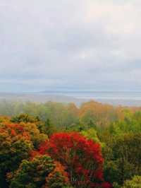 Amazing views of the Mackinac Bridge from the top of Curio Fair