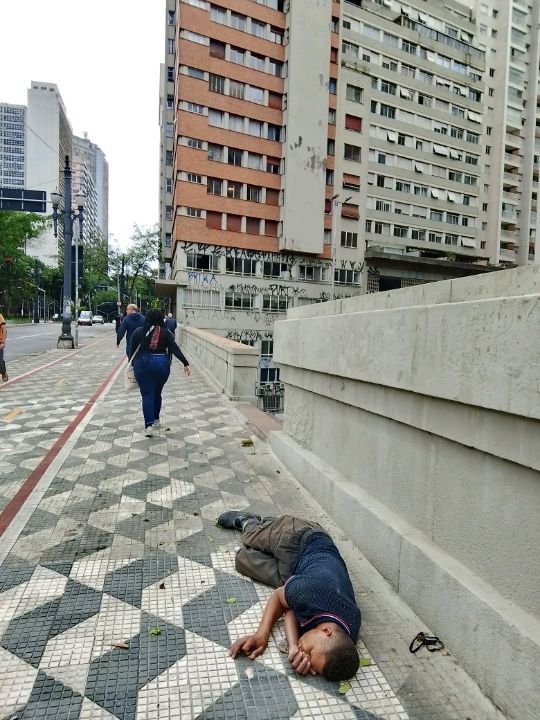 homeless people on the streets of sao Paulo center