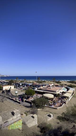 The famous beach in Maspalomas
