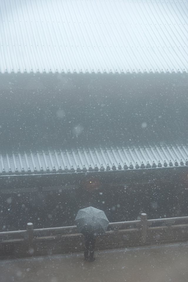 25年第一場春雪，下到了徑山寺