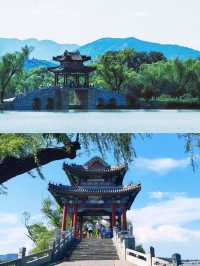 雖熱但美！沿著昆明湖看頤和園 從紫竹院公園北門入園，右轉五十米處，我們在皇家御河遊船碼頭登船了。原本