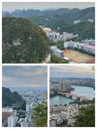 在柳州,我將一天過成了從山巔到燈海的慢鏡頭。 爬上山頭時,滿城的青綠山包像裹著絨毯,粉紫色的三角